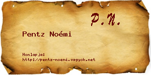 Pentz Noémi névjegykártya